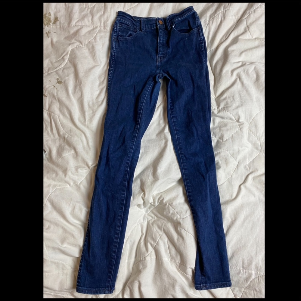 Dark wash madewell high waist skinny jeans